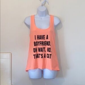 Women’s Humorous Boyfriend/Cat Graphic Sleep Shirt